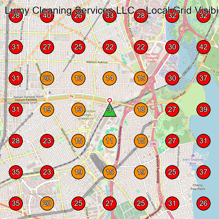 Lumy Cleaning Services LLC GeoGrid visibility map for Commercial Cleaning Service in Bronx